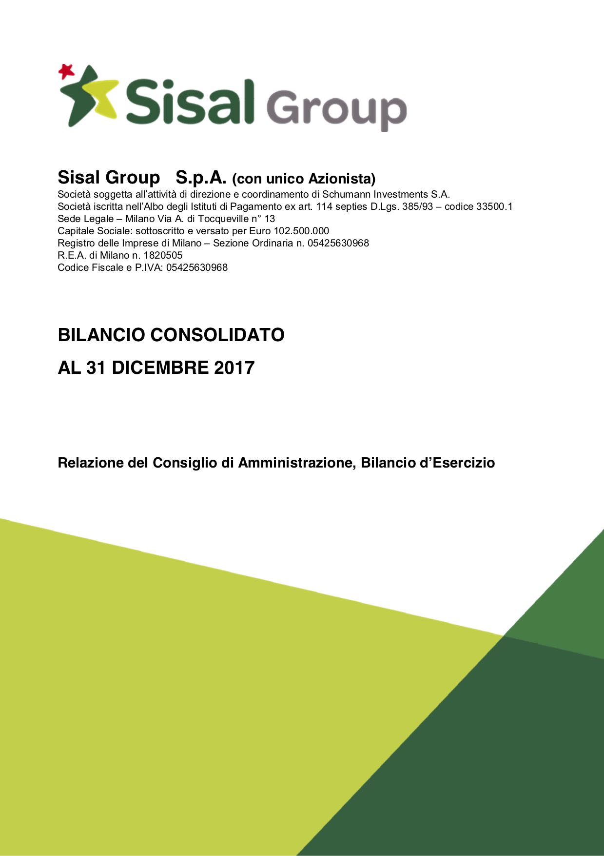Sisal Group Bilancio Consolidato 2020