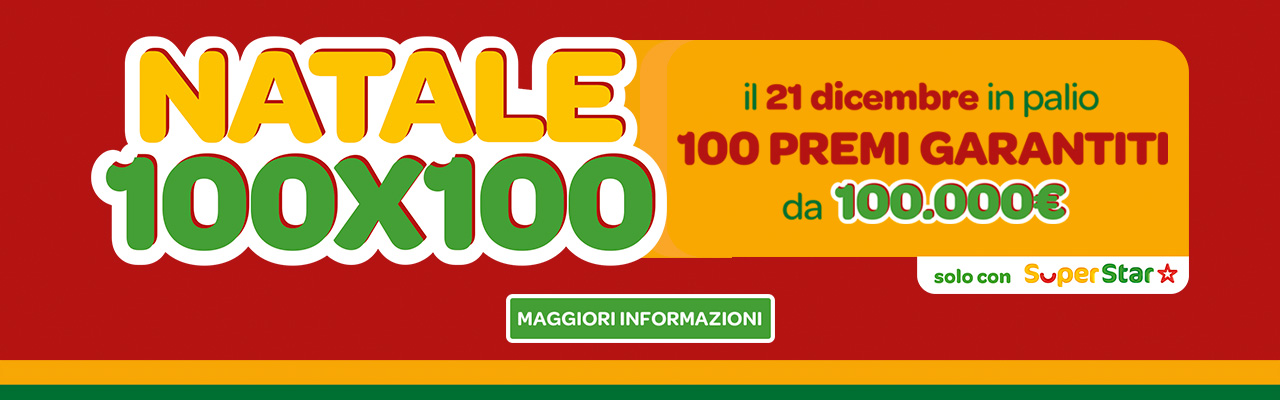 Tempistiche risultati estrazione “Natale 100x100” di SuperEnalotto SuperStar