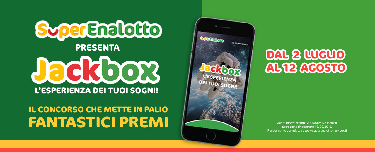 Jackbox SuperEnalotto: l’esperienza dei tuoi sogni che oggi diventa realtà per 2 vincitori in Campania (entrambi in provincia di Salerno), 1 in Calabria (CZ), 1 in Lombardia (BS), 1 nel Lazio (RM) e 1 nel Veneto (VE).